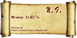 Mrena Irén névjegykártya
